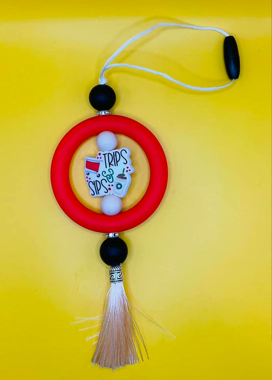 trips and sips car charm